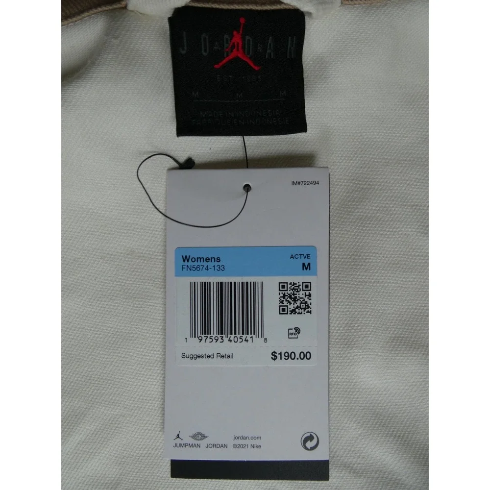 Nike‎ Air Jordan Renegade Women's White Canvas Jacket FN5674-133 Size Medium New